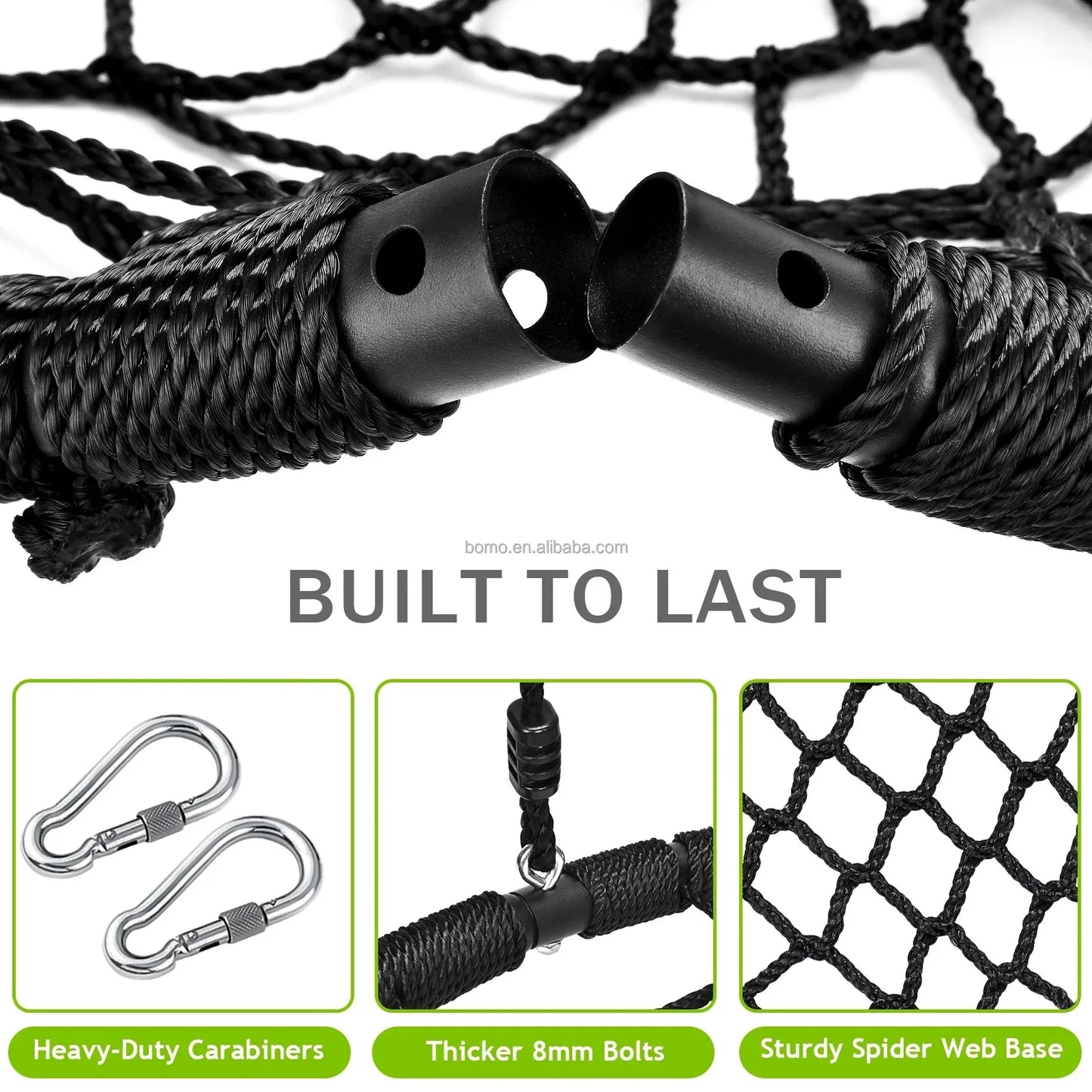 ZOSHINE Outdoor Tree Swing with Safe Net and Hanging Straps for Backyard Use