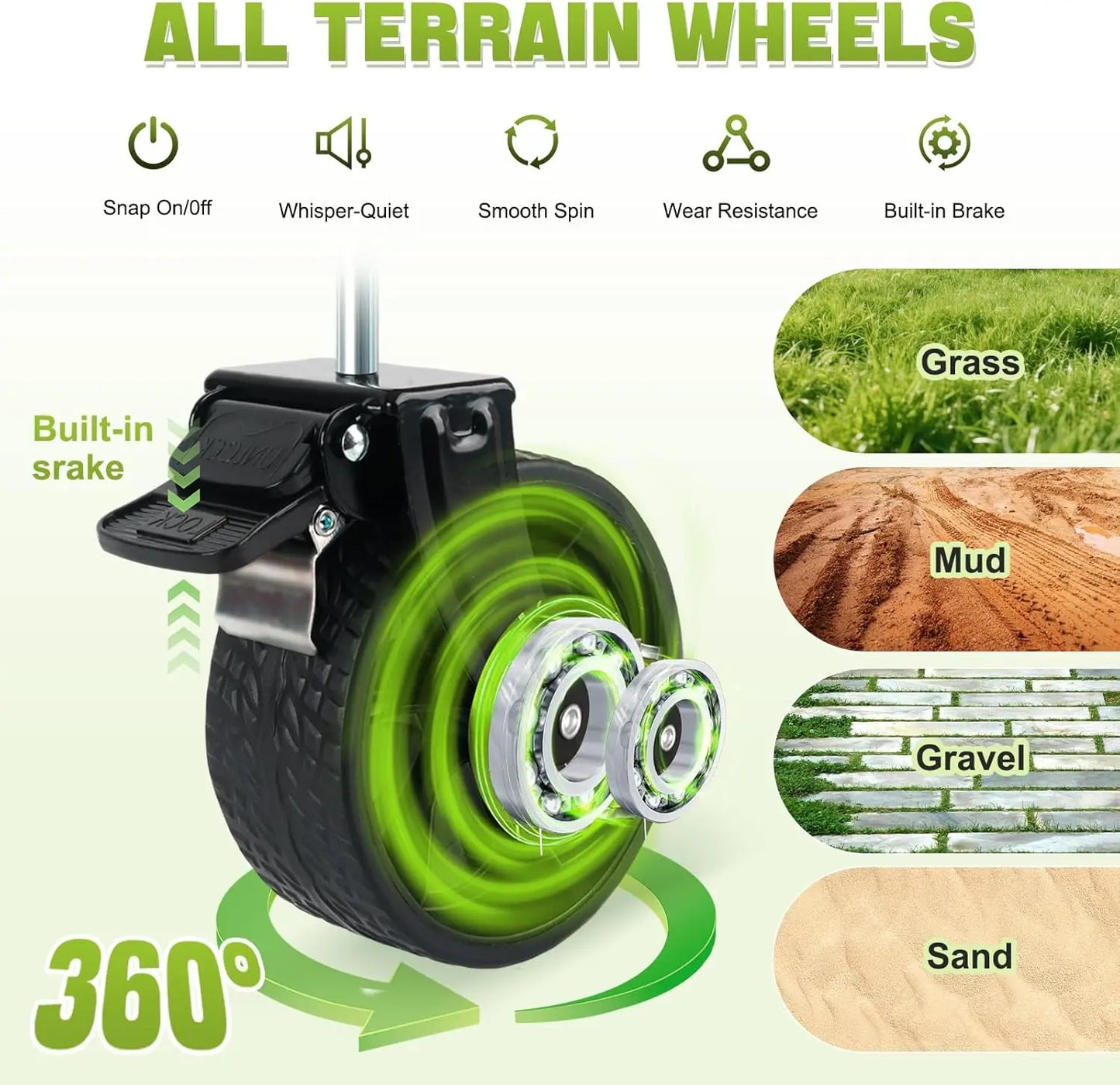 Collapsible Foldable 4-Wheel Utility Wagon Cart Brakes Lightweight Portable All-Terrain Design for Groceries Shopping Camping-2