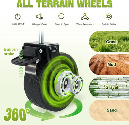 Collapsible Foldable 4-Wheel Utility Wagon Cart Brakes Lightweight Portable All-Terrain Design for Groceries Shopping Camping-2