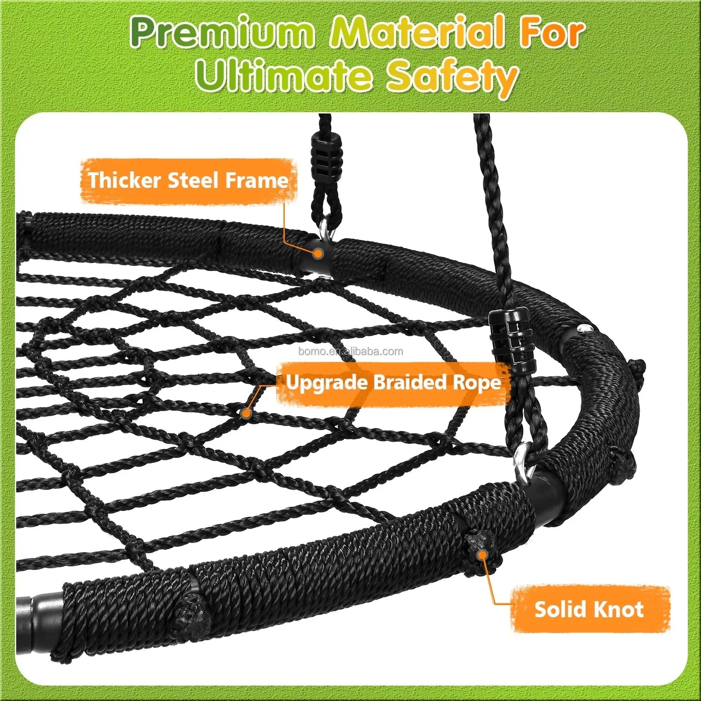 ZOSHINE Outdoor Tree Swing with Safe Net and Hanging Straps for Backyard Use