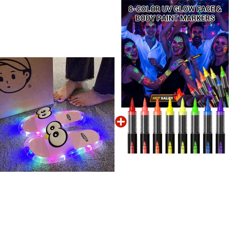 👣👣Cute slippers with cartoon motifs that glow
