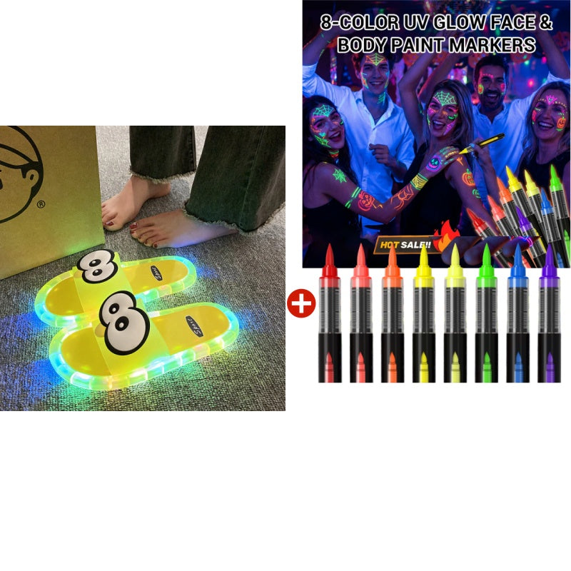 👣👣Cute slippers with cartoon motifs that glow