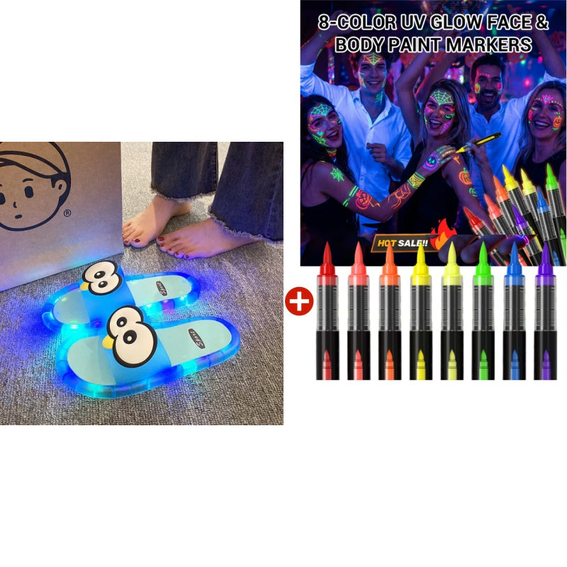 👣👣Cute slippers with cartoon motifs that glow